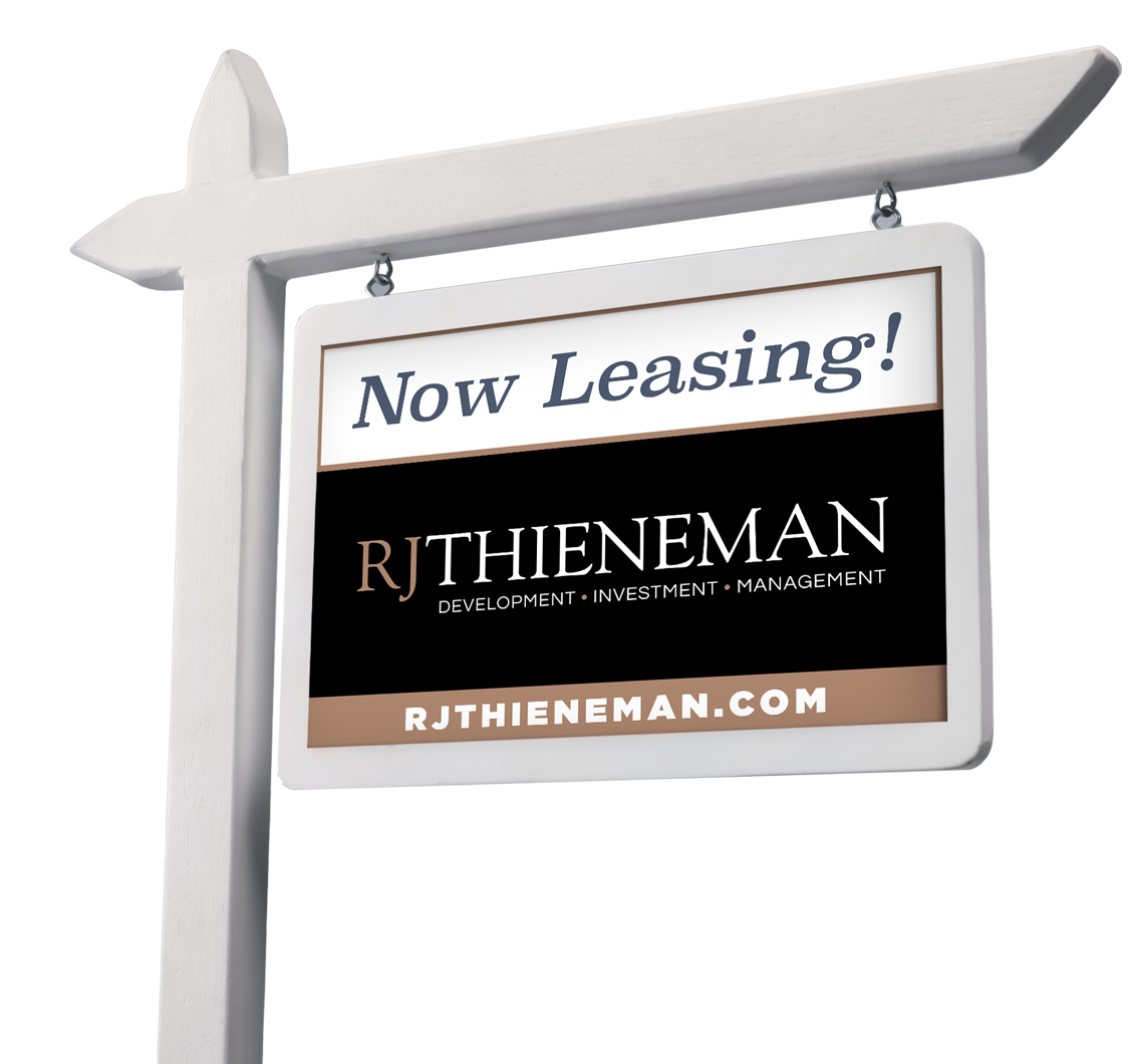 white real estate sign now leasing graphic design logo websites